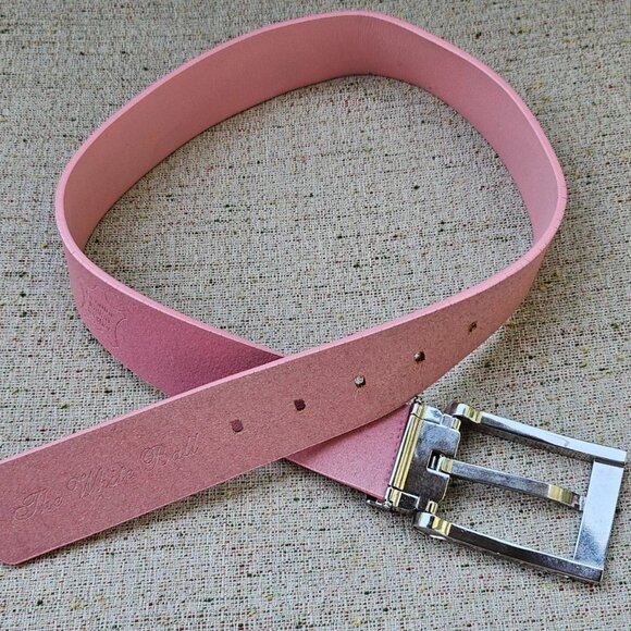 The White Ball Women Belt Italian Genuine Leather Pink Waistband Size S 24-25 in main image 7